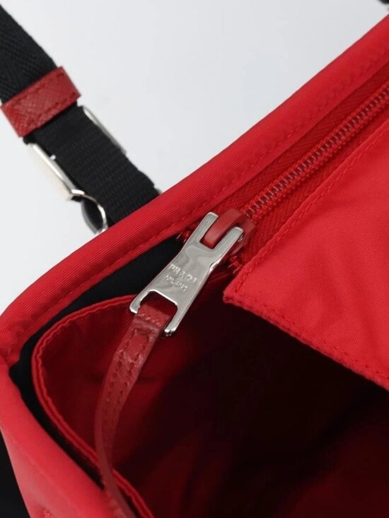 PRADA Pet Bag Pet Carry Nylon 2way Red Silver main image 9